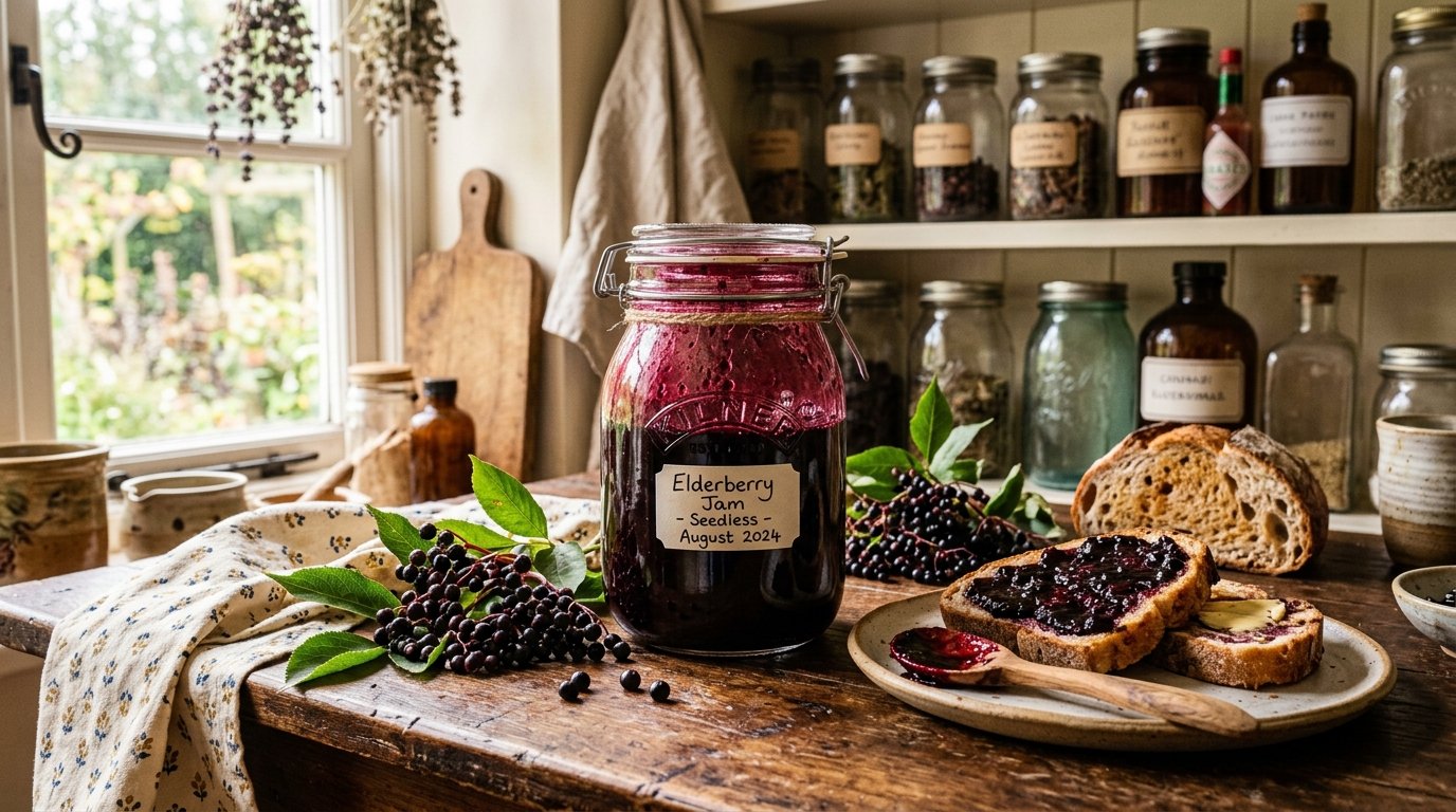 Best Easy Elderberry Jam Recipe (Old Fashioned, Seedless, With or Without Pectin, for Canning & Sure-Jell Options)