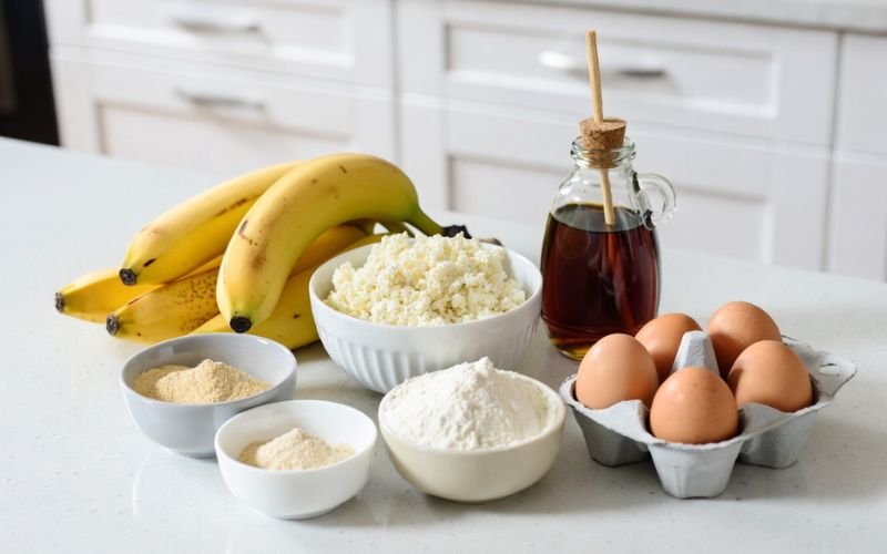 Ingredients for Classic Banana Cottage Cheese Pancakes