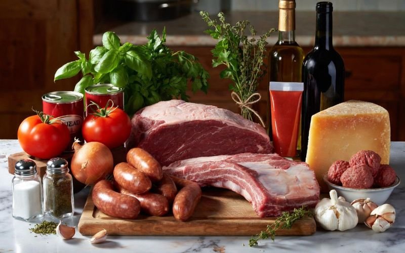 Ingredients for the Best Sunday Gravy Recipe